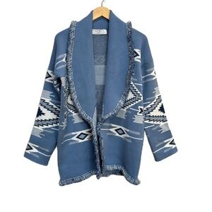 Regino‎ Alexix Sweater Coat Blue Southwestern Women’s Medium